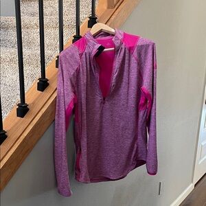 adidas Women's Heathered Pink Long Sleeve Top
